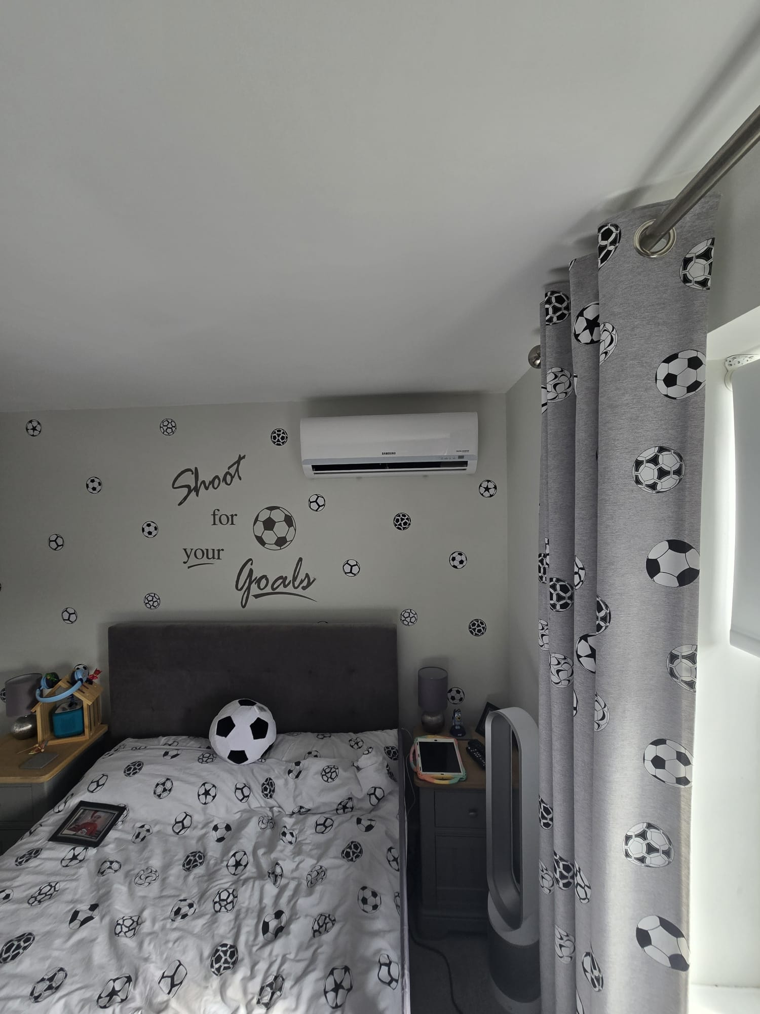 Bedroom wall-mounted air conditioning unit installed by Polar Breeze